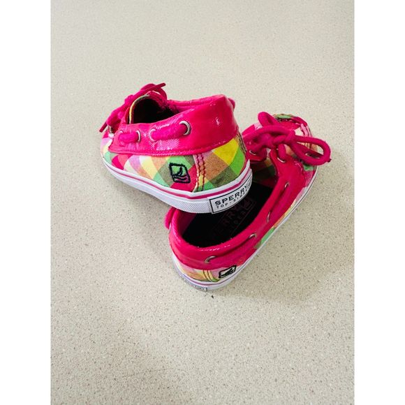 Sperry Biscayne Crib Madras Plaid Deck Shoes Todder, Size 4 - Picture 5 of 7